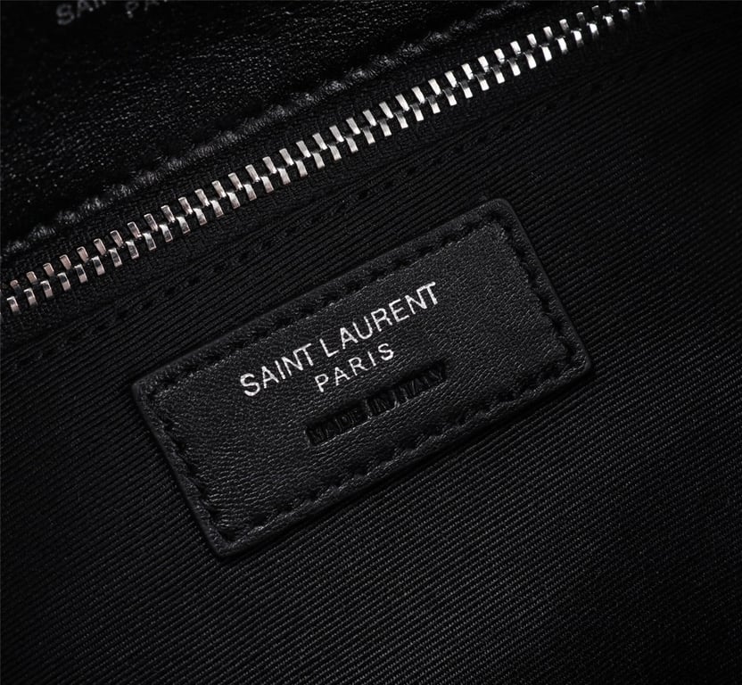 SAINT LAURENT PUFFER SMALL CHAIN BAG IN QUILTED LAMBSKIN BLACK SILVER