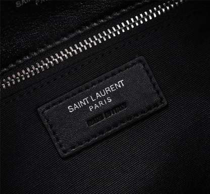 SAINT LAURENT PUFFER SMALL CHAIN BAG IN QUILTED LAMBSKIN BLACK SILVER