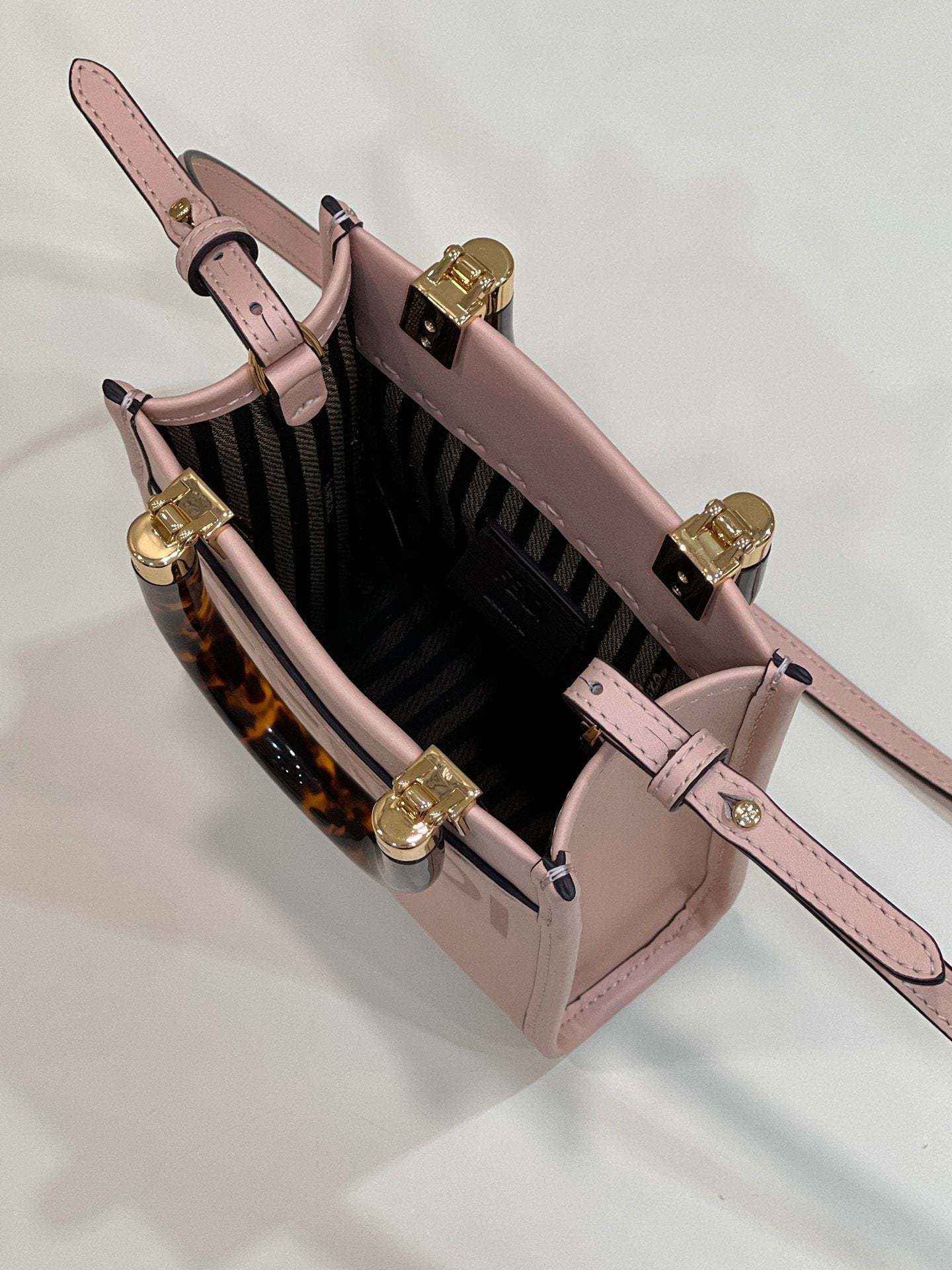 FI Mini Sunshine Shopper Pink For Women, Women’s Handbags, Shoulder And Crossbody bags 7.1in/18cm FF 8BS051