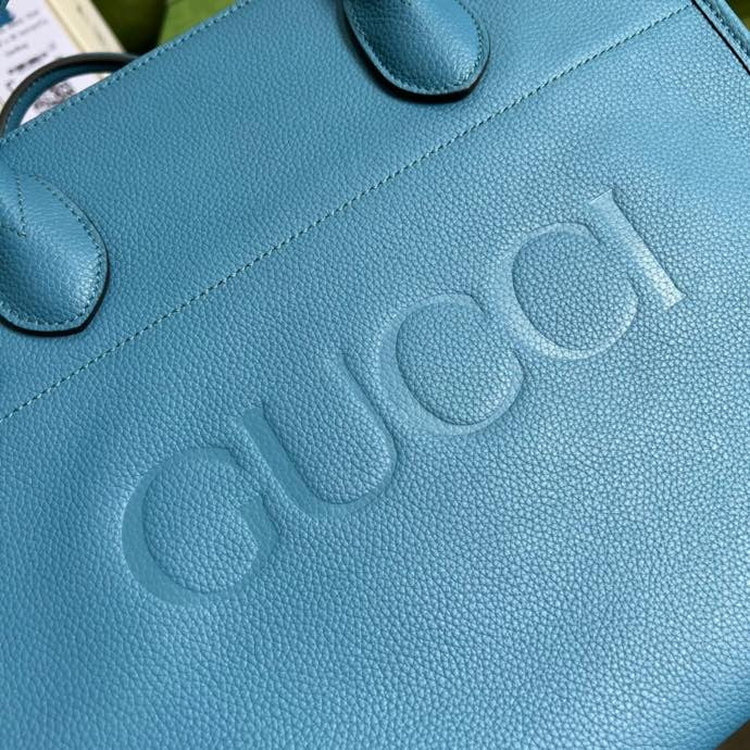 gg Small tote With gg Logo Blue For Women 12.4in/31.5cm gg 674822 0E8IG 4432