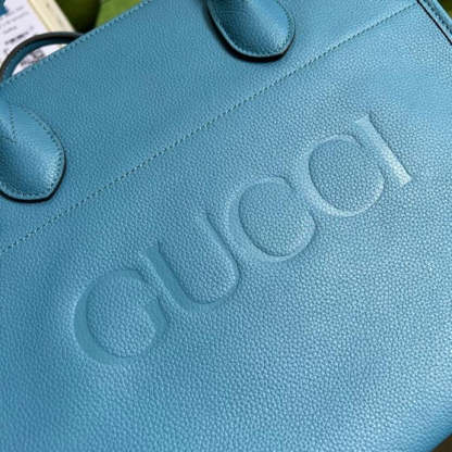 gg Small tote With gg Logo Blue For Women 12.4in/31.5cm gg 674822 0E8IG 4432