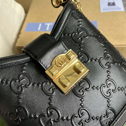 gg Small gg Shoulder Bag gg Rhombi Motif Black For Women, Women&#8217;s Handbags 9.8in/25cm gg 675788 UD9AG 1000
