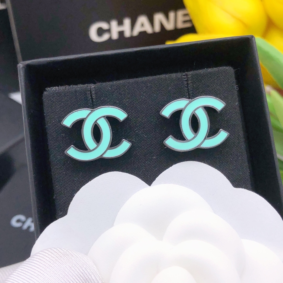 CC CC EARRINGS BLUE
