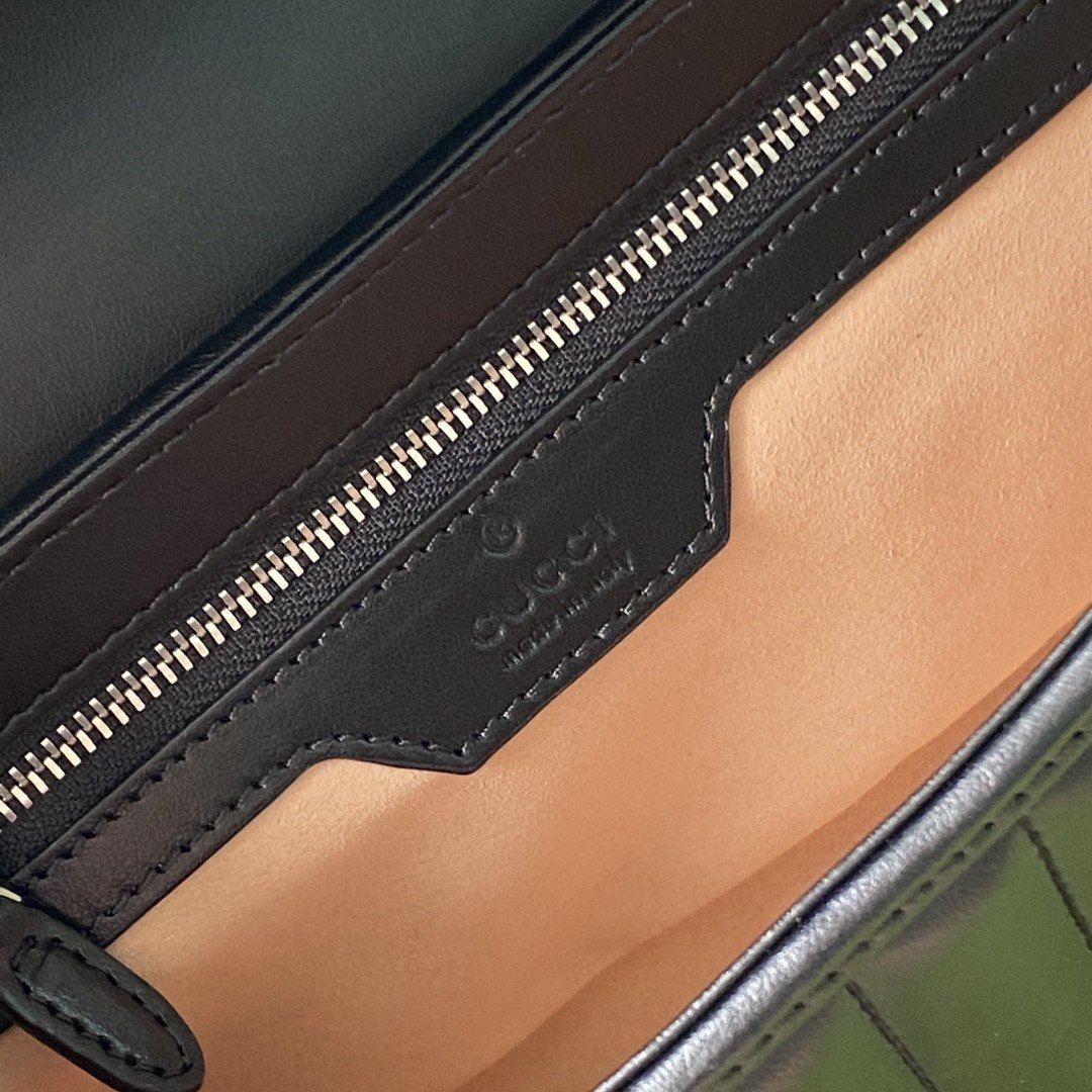 gg Marmont Small Shoulder Bag Black Matelassé For Women  10in/26cm 443497 UM8AN 1000