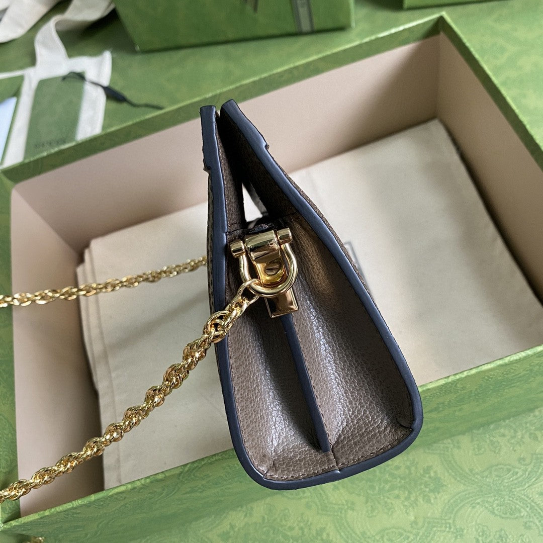 gg Ophidia Mini Shoulder Bag Beige/Ebony gg Supreme Canvas Green And Red Web Detail Brown For Women 7.5in/19cm gg 602676 K05NB 8745