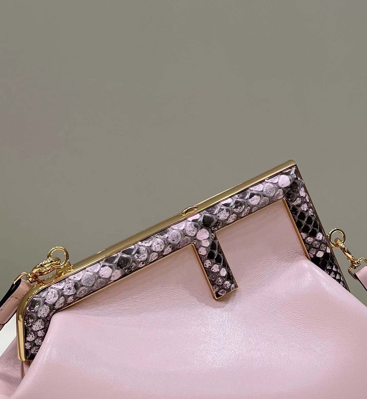 FI First Small Pink and Pink python Bag For Woman 26cm/10in
