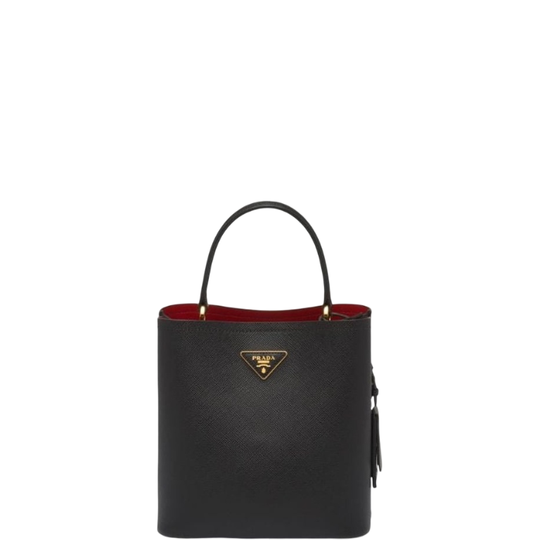 PR MEDIUM SAFFIANO LEATHER PANIER BAG BLACK 1BA2122ERXF0LJ4VOOO