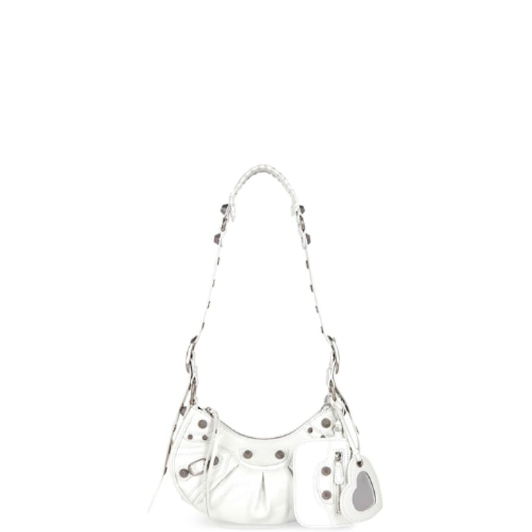 BALENCIAGA LE CAGOLE XS SHOULDER BAG IN WHITE 25CM