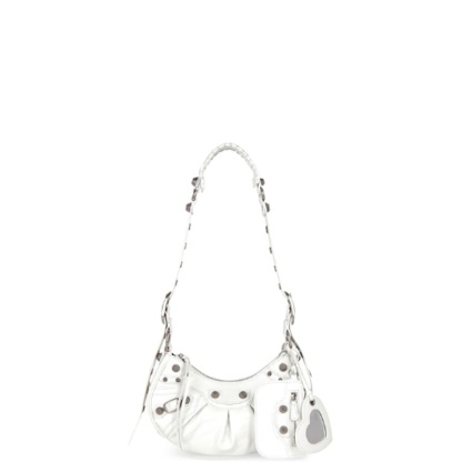 BALENCIAGA LE CAGOLE XS SHOULDER BAG IN WHITE 25CM