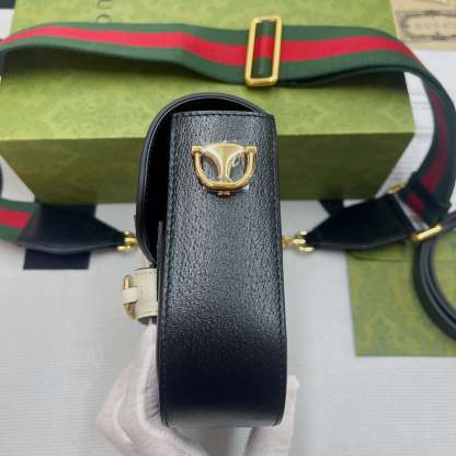 gg x Adidas Horsebit 1955 Mini Bag Black For Women, Women&#8217;s Bags 8.1in/21cm gg 658574 U3ZDG 8726