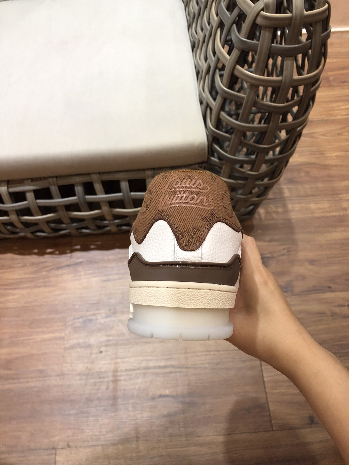 LUV TRAINER SNEAKER RUBBER MONOGRAM WHITE/BROWN VIRGIL ABLOH
