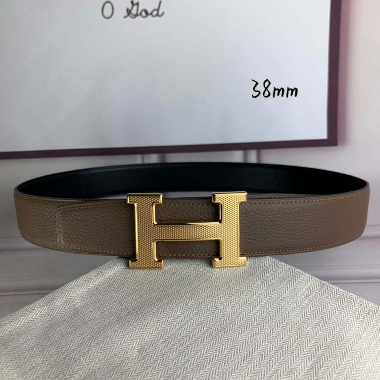 HM BELT TOGO SWIFT GOLD BUCKLE LIGHT BROWN 38MM
