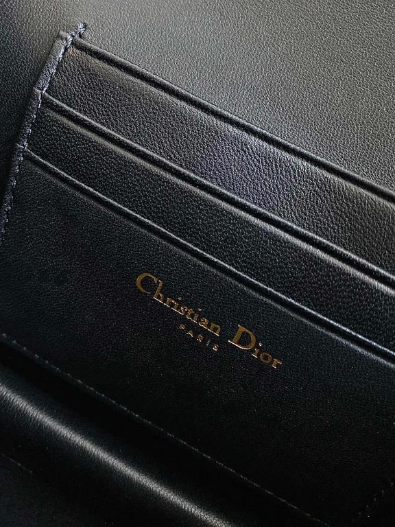 DIR MISS CARO MINI BAG BLACK MACROCANNAGE LAMBSKIN 17CM