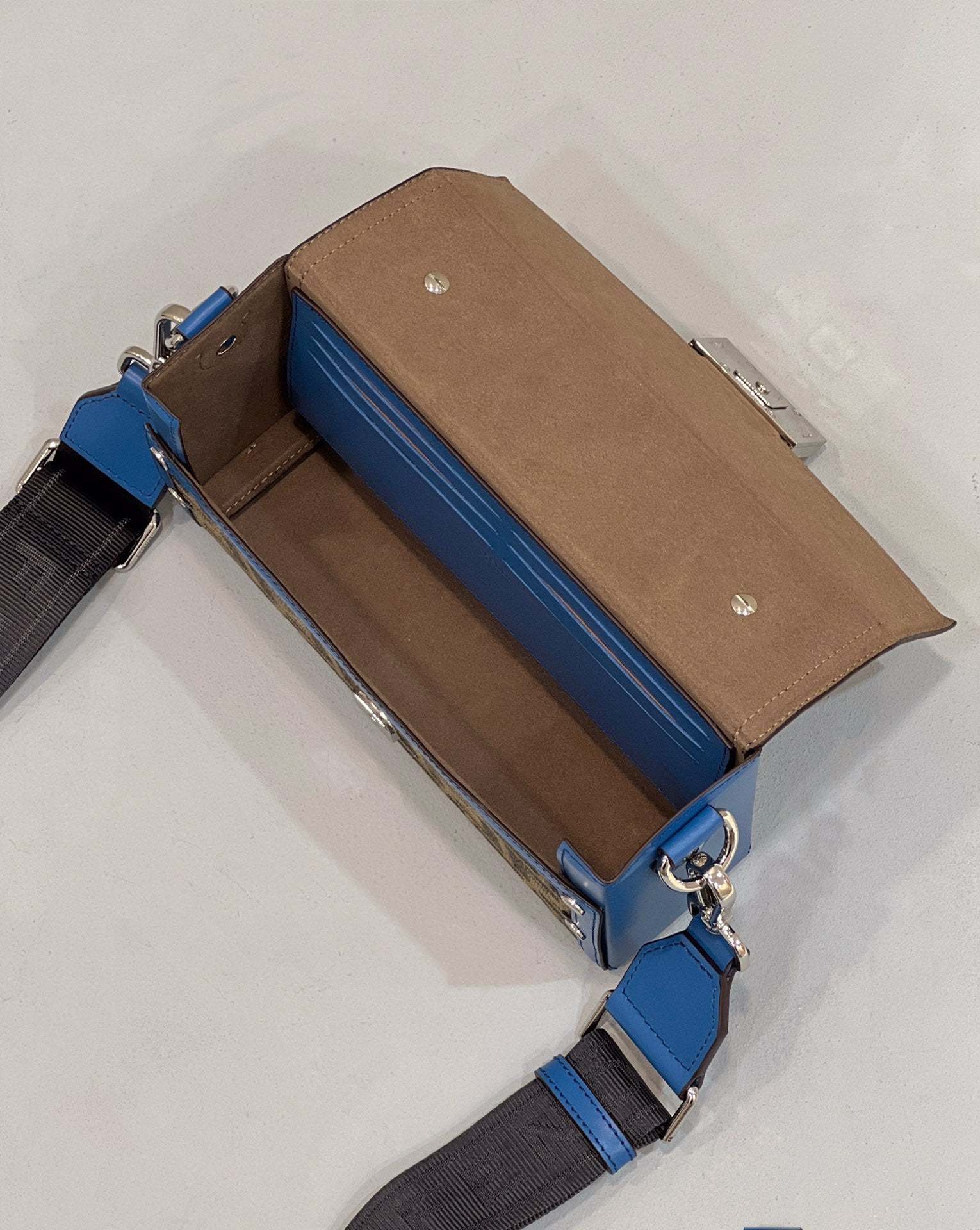 FI Mon Baguette Soft Trunk Brown and Blue Bag For Woman 21.5cm/8.5in