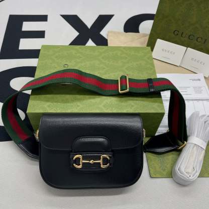 gg Horsebit 1955 Mini Bag Black For Women, Women&#8217;s Bags 8in/21cm gg 658574 18YSG 1060