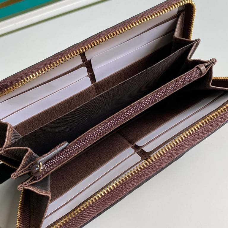 GG OPHIDIA ZIP AROUND WALLET 19.5CM BROWN 523154 96IWG 8745