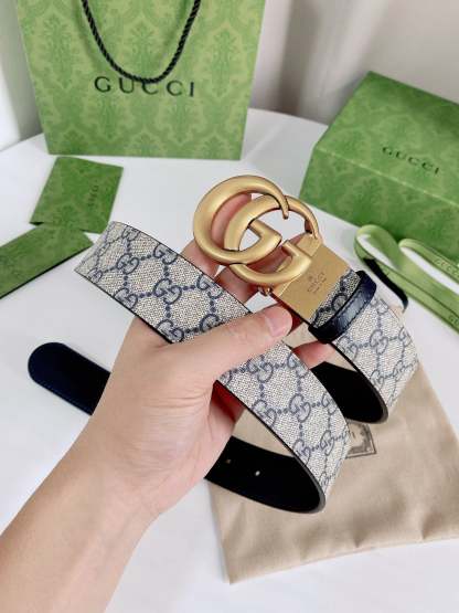 GG'S SUPREME BELT WITH G BUCKLE GOLD METAL 3.8CM