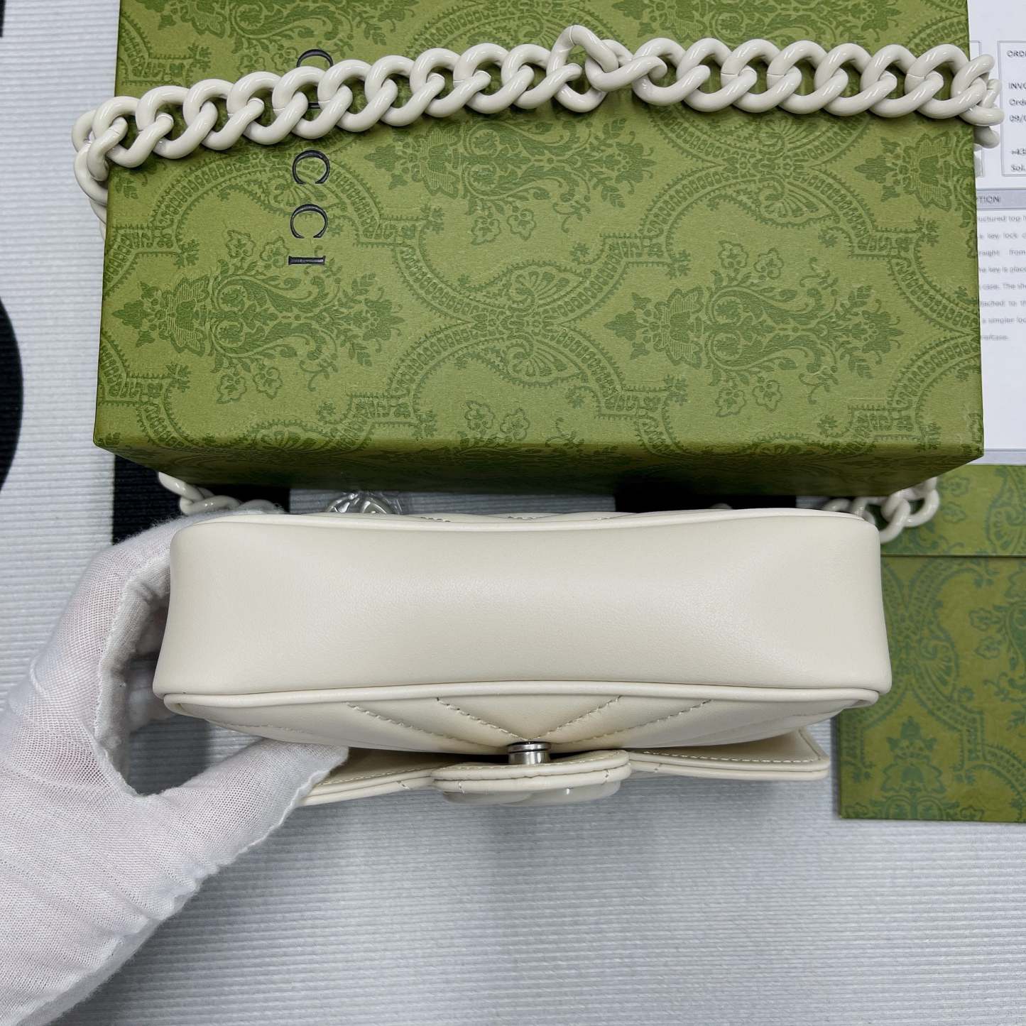 gg Marmont Super Mini Bag White For Women, Women&#8217;s Bags 6.2in/17cm gg