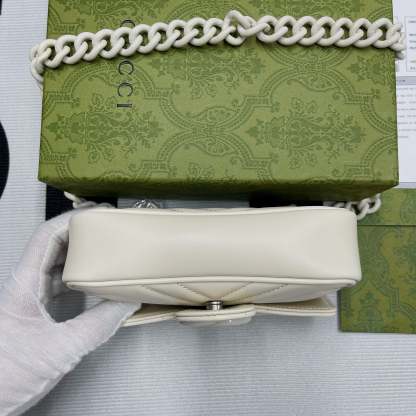 gg Marmont Super Mini Bag White For Women, Women&#8217;s Bags 6.2in/17cm gg