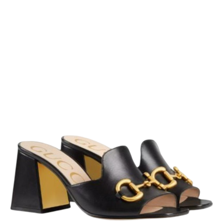 SANDAL GG WOMEN'S SLIDE SANDAL WITH HORSEBIT BLACK 655412 BKO00 1000