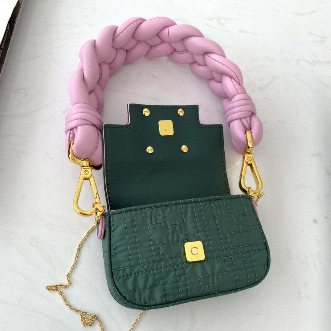 FI Nano Baguette Maxi Handle Pink and Green Bag For Woman 6.5cm/2.5in