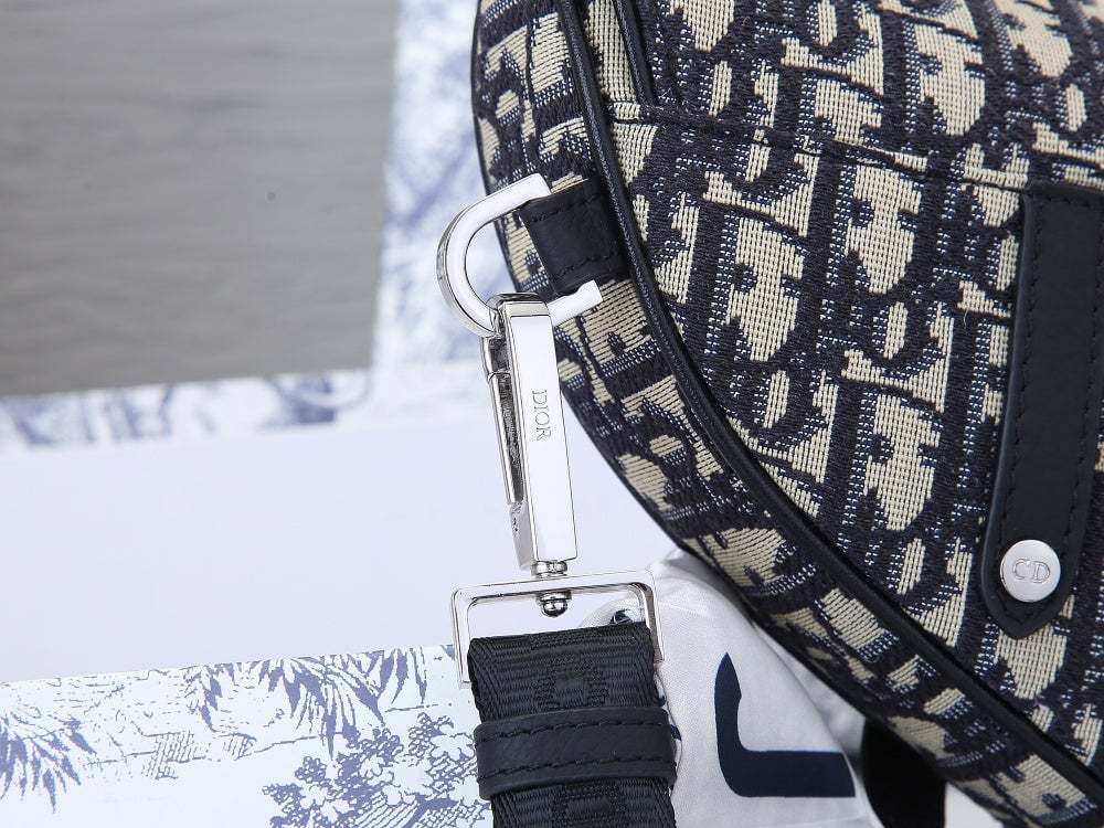 DIR MINI SADDLE BAG OBLIQUE JACQUARD BEIGE AND BLACK