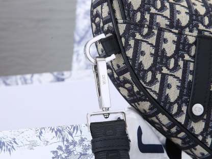 DIR MINI SADDLE BAG OBLIQUE JACQUARD BEIGE AND BLACK