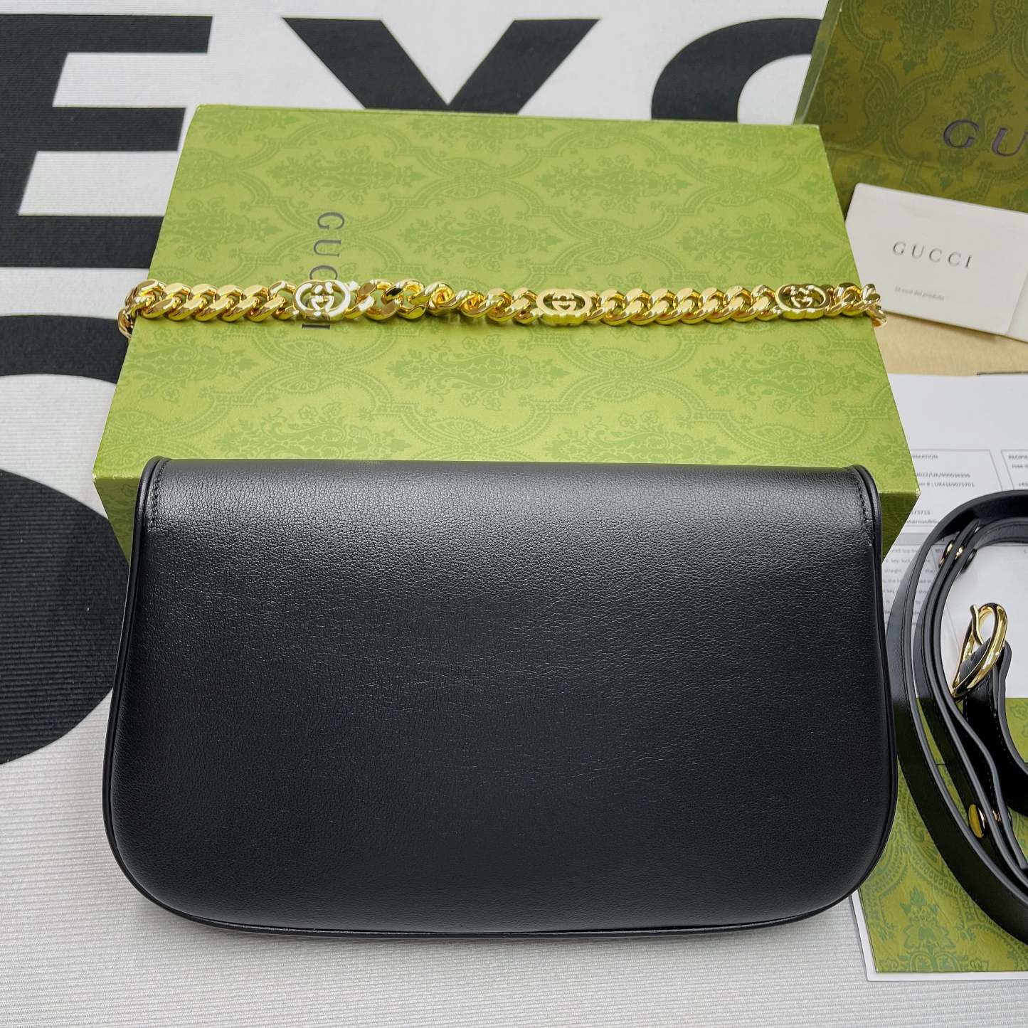 gg Blondie Shoulder Bag Black For Women, Women&#8217;s Bags 11in/28cm gg‎ 699268 UXX0G 1000