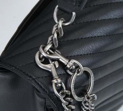 SAINT LAURENT COLLEGE LARGE CHAIN BAG BLACK 32CM