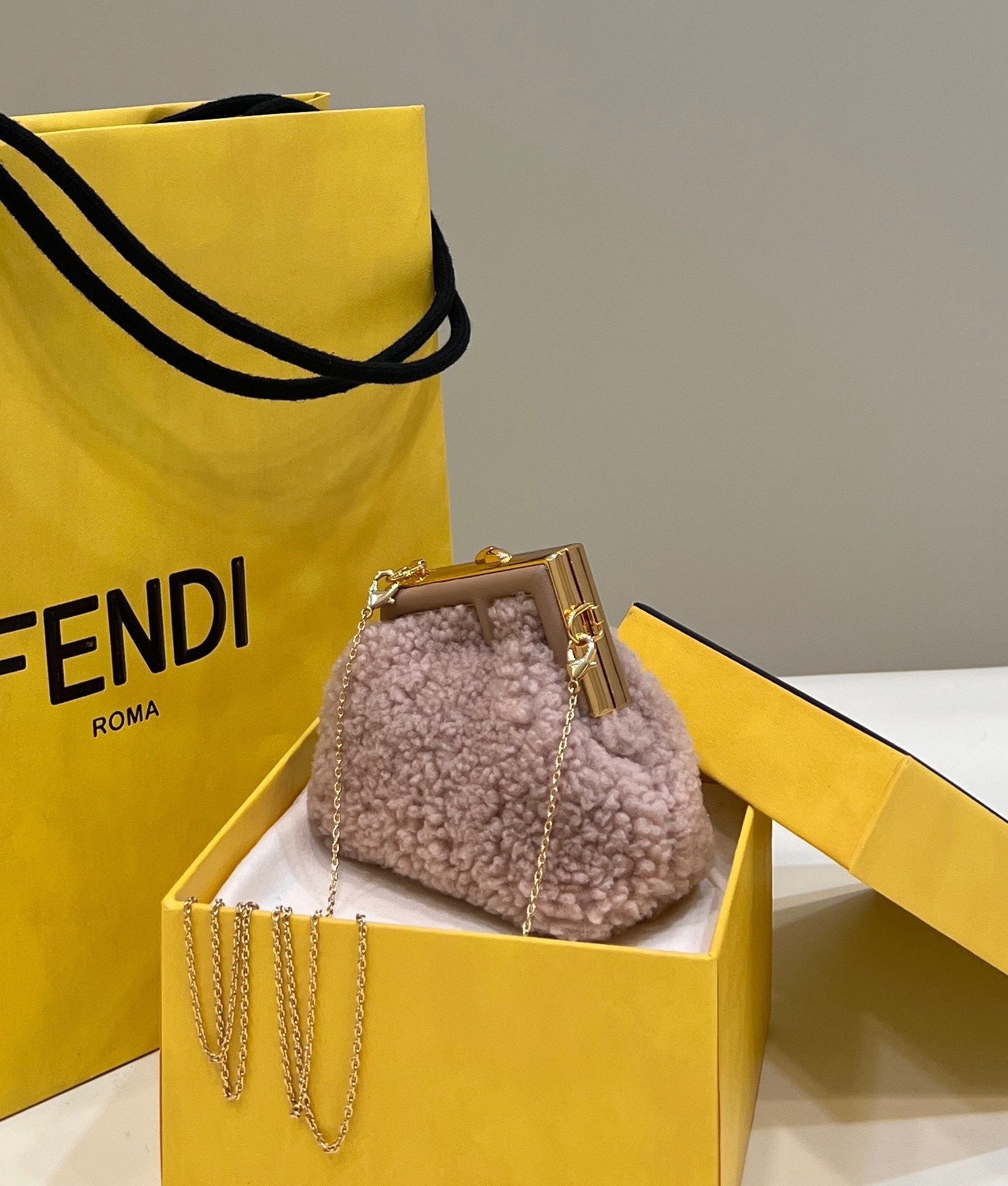 FI First Mini Pink Mink Bag For Woman 11.5cm/4in