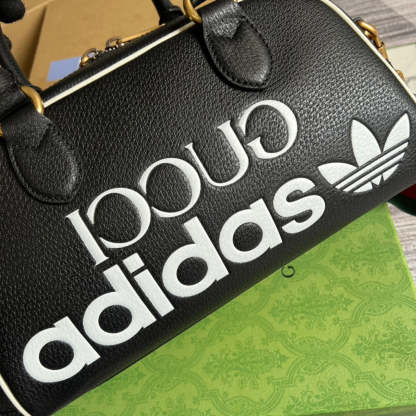 gg x Adidas Mini Duffle Bag Black For Women, Women&#8217;s Bags 12.4in/32cm gg 702397 U3ZCT 8726
