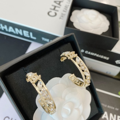 CC HOOP GOLD EARRINGS