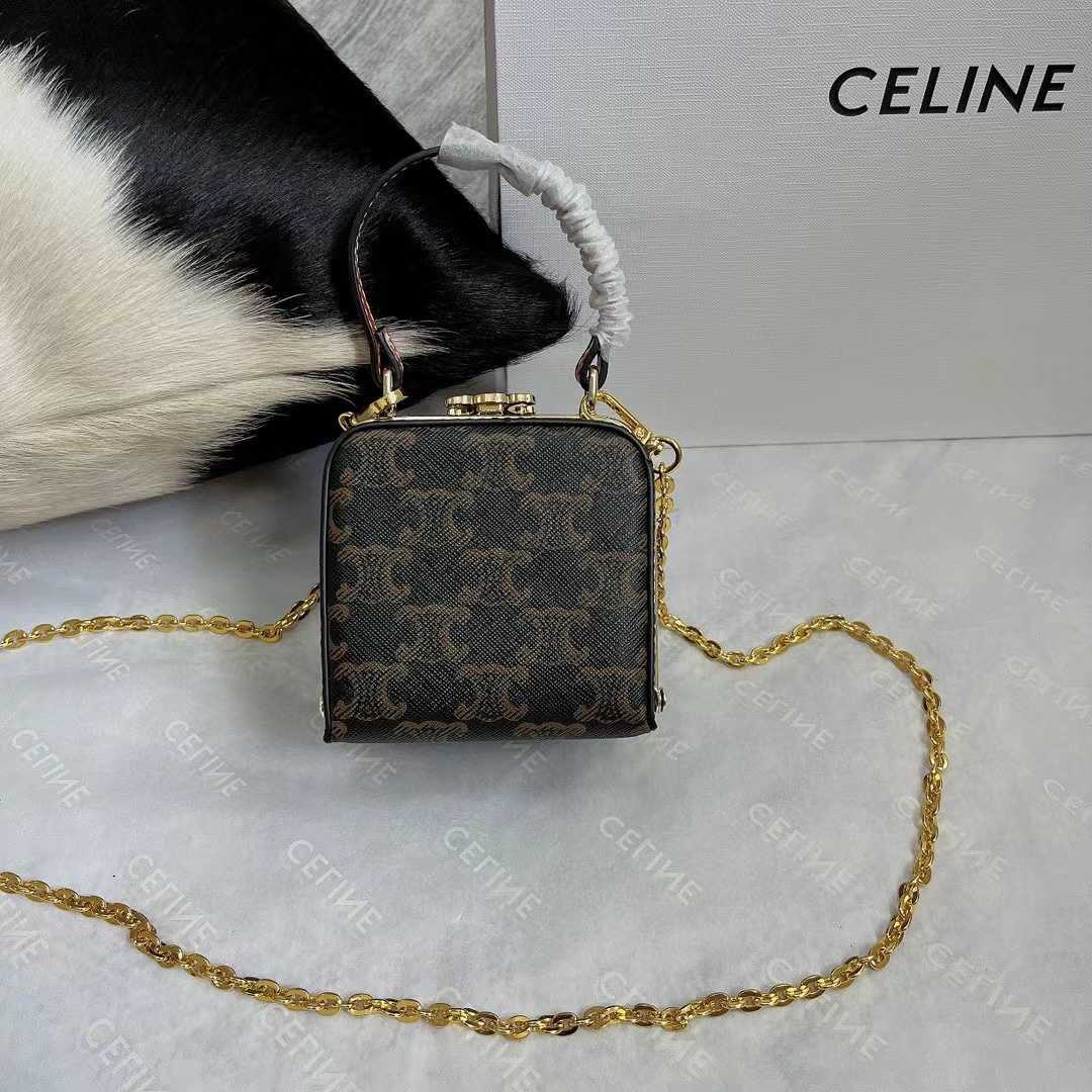 CE MINI VANITY CASE IN TRIOMPHE CANVAS AND CALFSKIN TAN 10J762CZ104LU