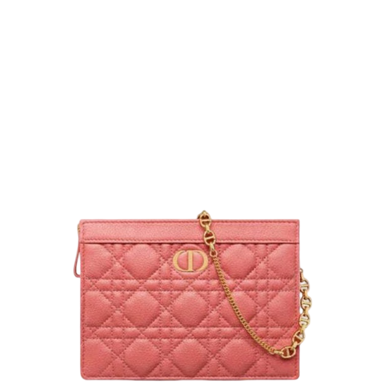 dir CARO ZIPPED POUCH WITH CHAIN DUSTY CORAL PINK S5106UWHC_M76P