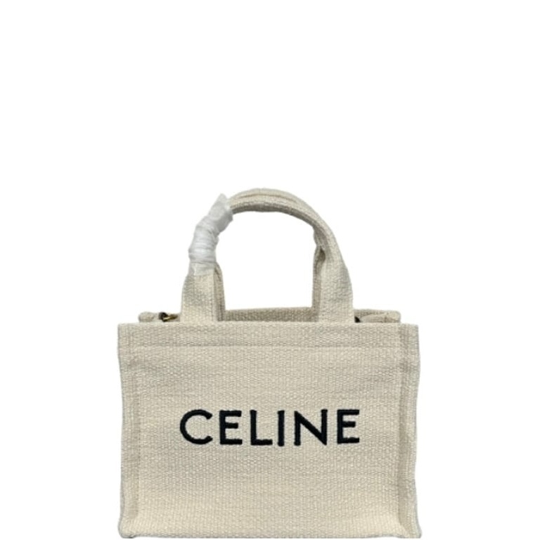 CE SMALL CABAS THAIS IN TEXTILE WITH JACQUARD IN WHITE 25CM