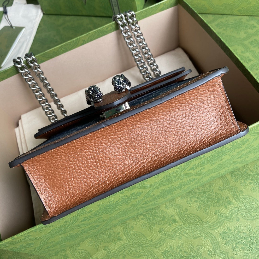 gg Dionysus Mini Bag Dark Blue And Ivory Eco Washed Organic gg Jacquard Denim Brown For Women 7.5in/19cm gg 421970 2KQFN 4483