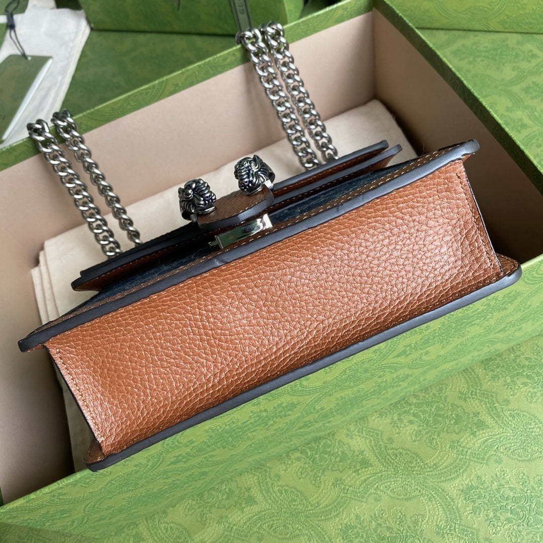 gg Dionysus Mini Bag Dark Blue And Ivory Eco Washed Organic gg Jacquard Denim Brown For Women 7.5in/19cm gg 421970 2KQFN 4483