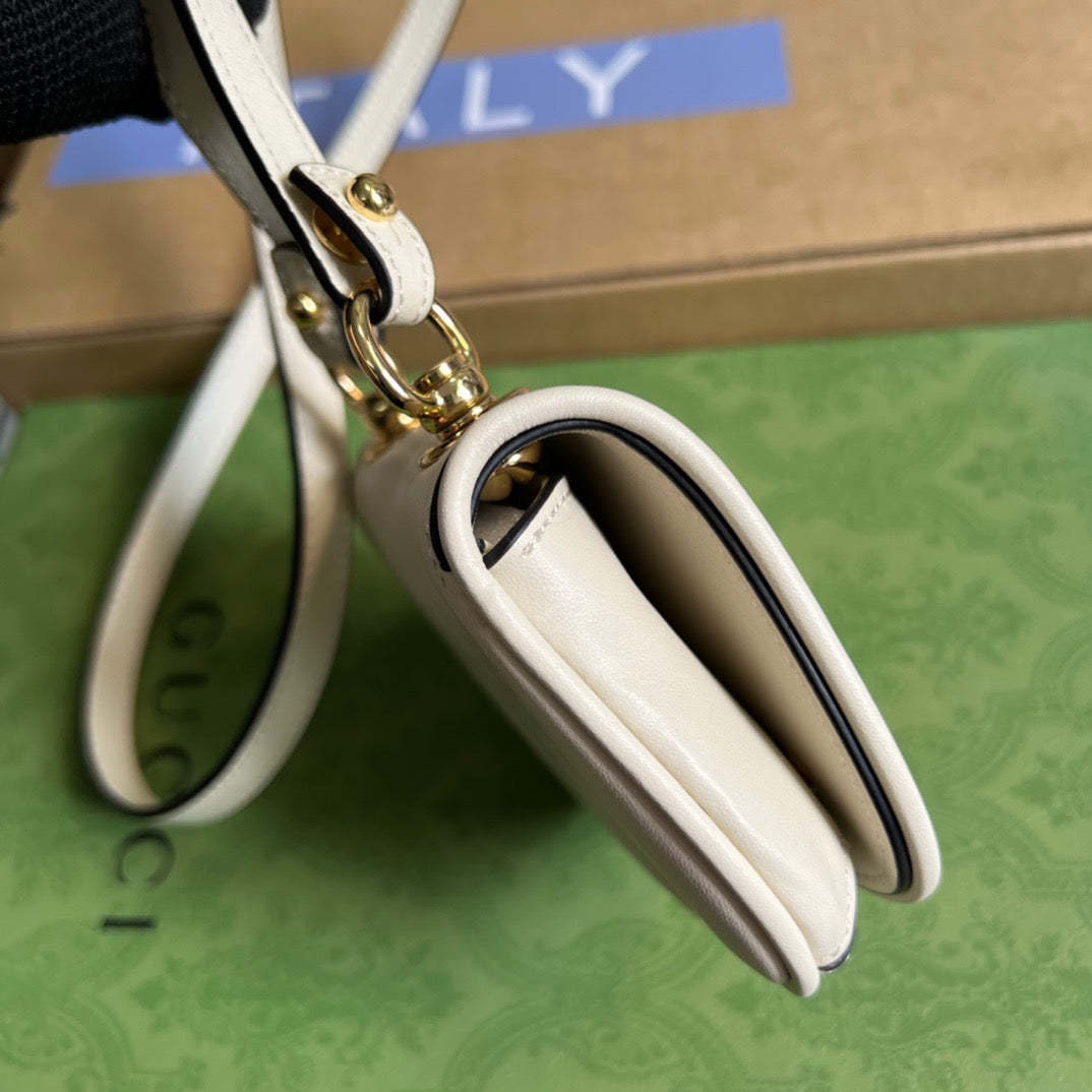 gg Blondie Card Case Wallet White For Women, Women’s Bags 4.5in/12cm gg 698635 UXX0G 9022