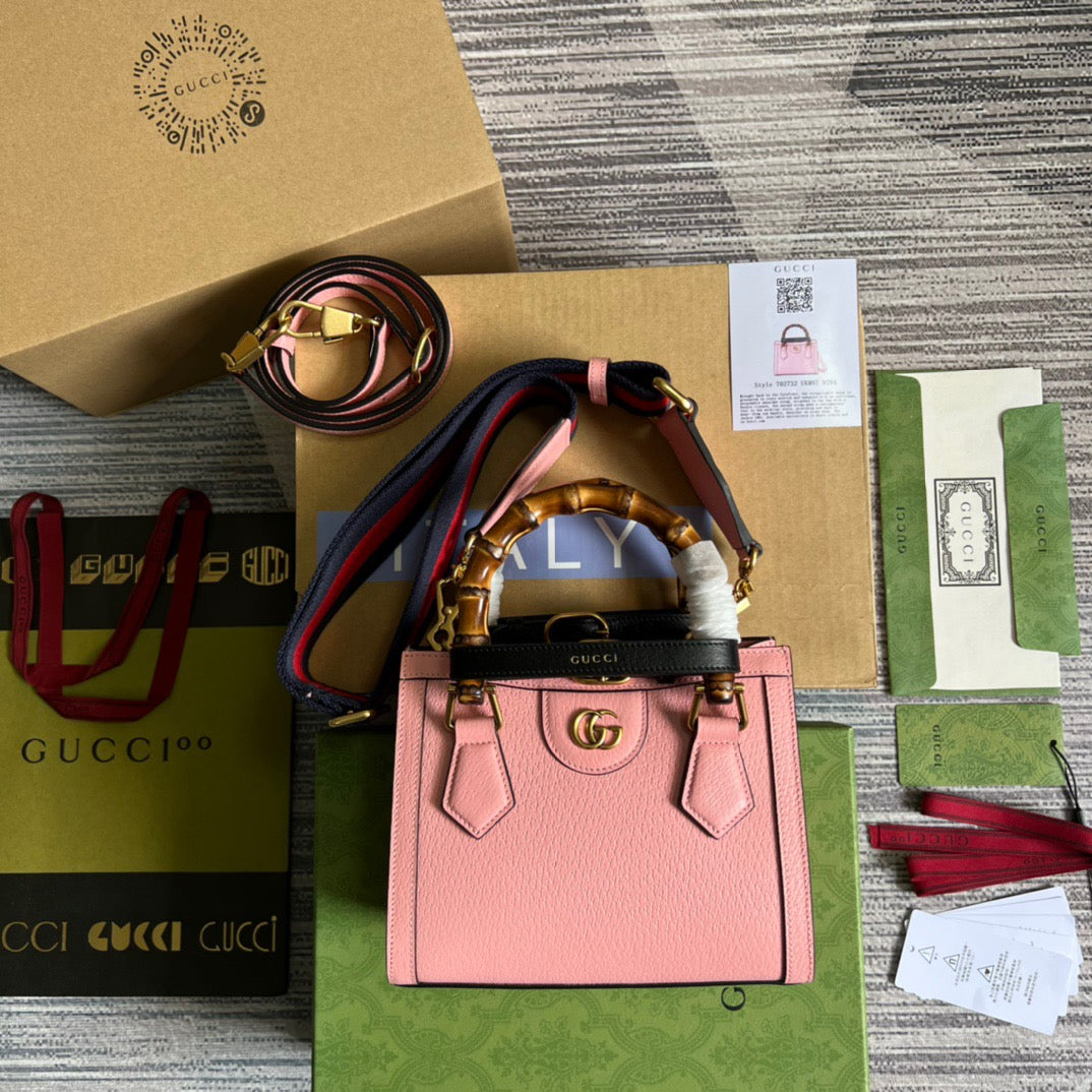 gg Diana Mini Tote Bag Pink For Women, Women’s Bags 7.9in/20cm gg ‎702732 U3ZDT 5479