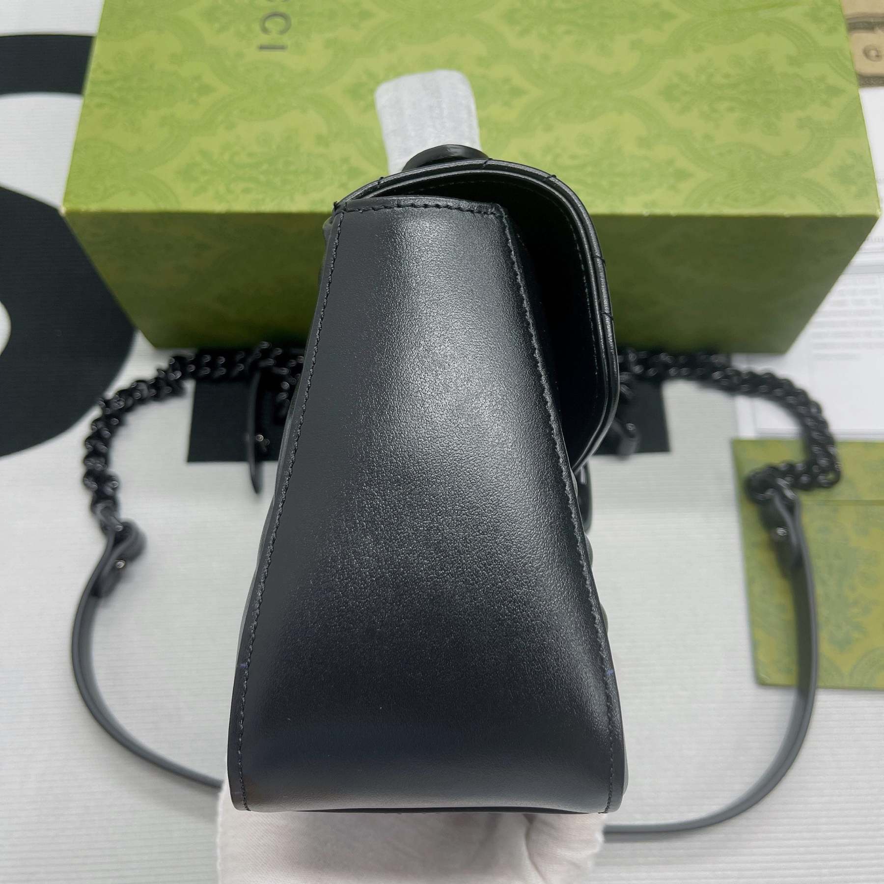 gg Marmont Mini Top Handle Bag Black For Women, Women’s Bags 8.3in/21cm gg ‎