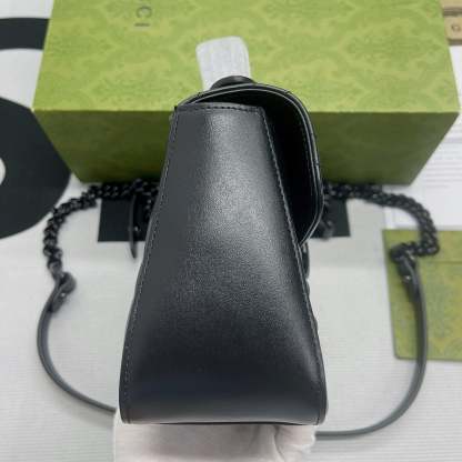 gg Marmont Mini Top Handle Bag Black For Women, Women’s Bags 8.3in/21cm gg ‎