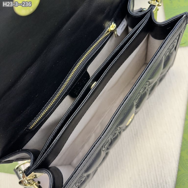 GG MATELASSE WALLET BLACK 23CM