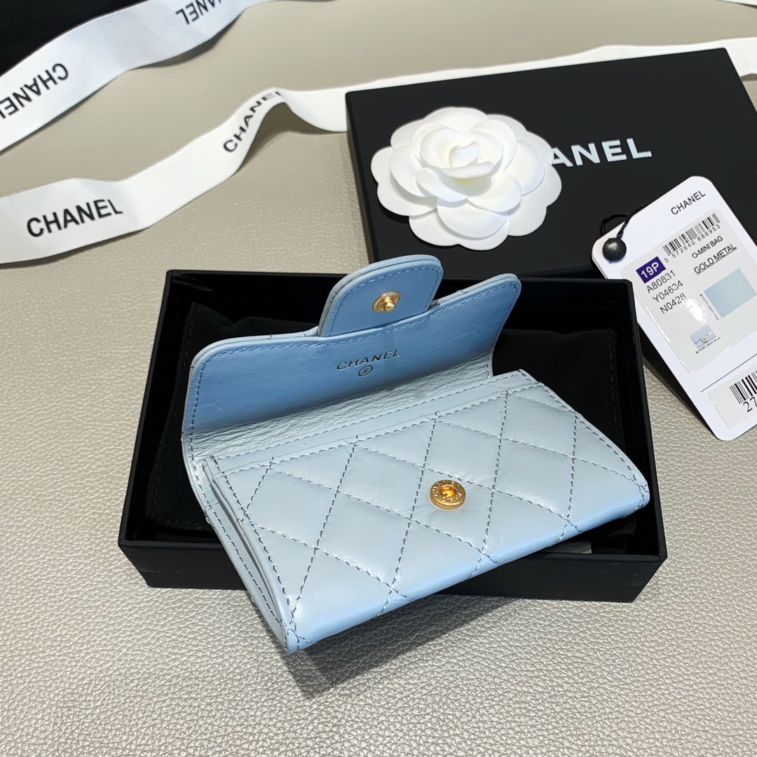CHL 2.55 FLAP CARD HOLDER LIGHT BLUE WALLET