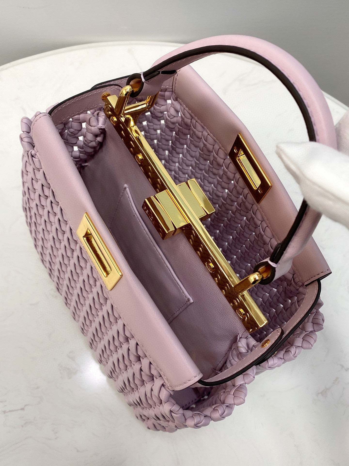 FI Peekaboo Mini Purple Braided Bag For Woman 18cm/7in