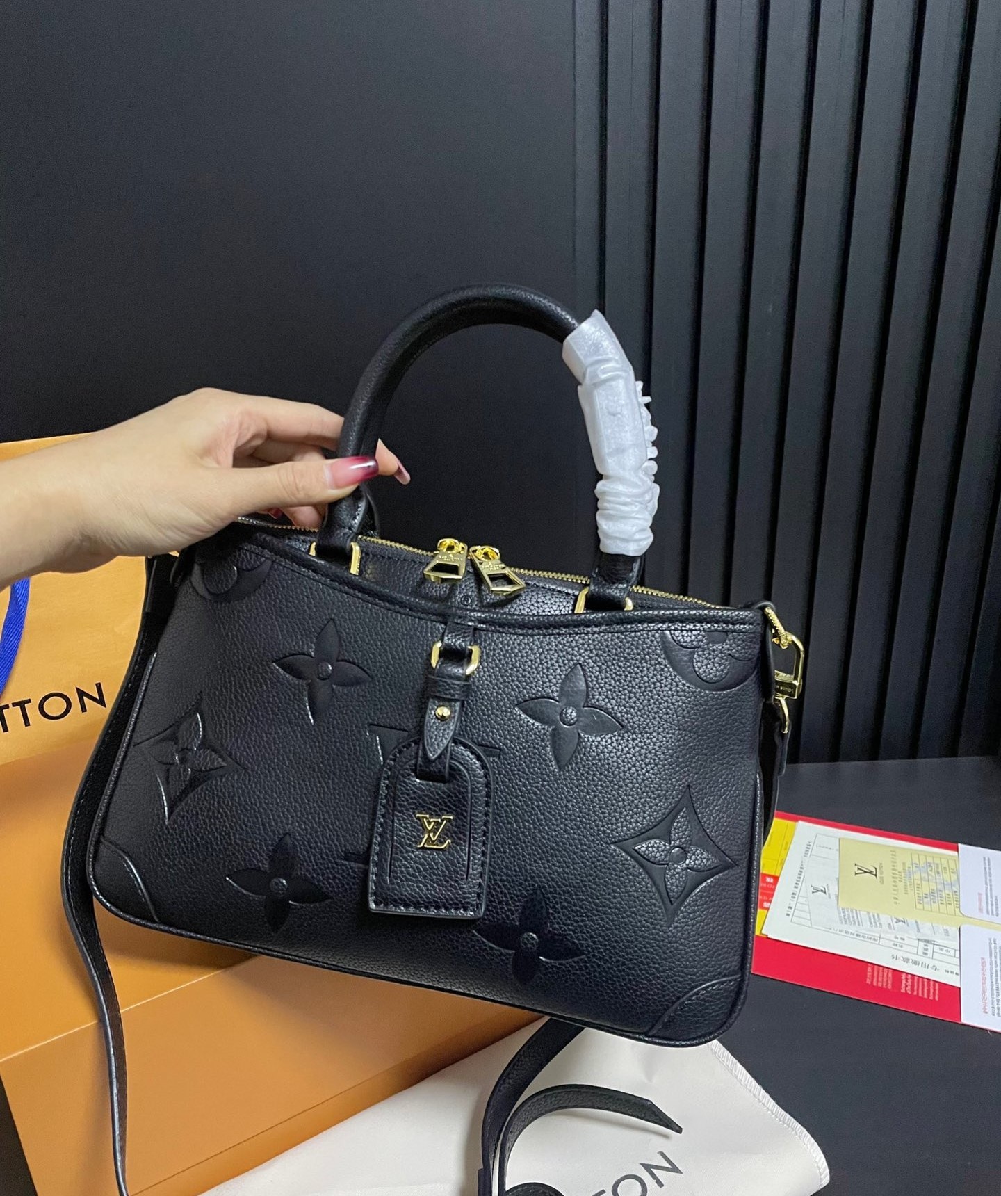 LV TRIANON PM MONOGRAM EMPREINTE BLACK 28CM M46488