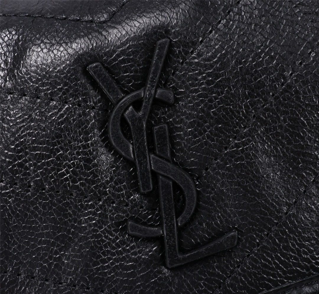 YSL NIKI BABY CHAIN BAG IN CRINKLED VINTAGE BLACK NOIR 21CM 6331600EN041000