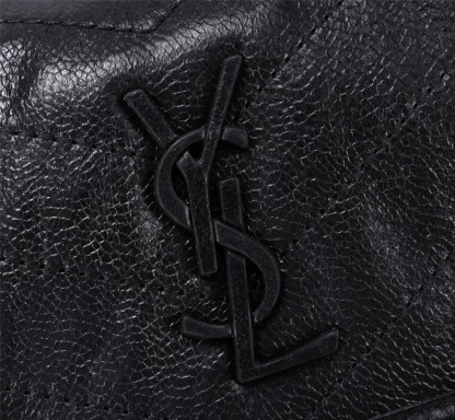 YSL NIKI BABY CHAIN BAG IN CRINKLED VINTAGE BLACK NOIR 21CM 6331600EN041000