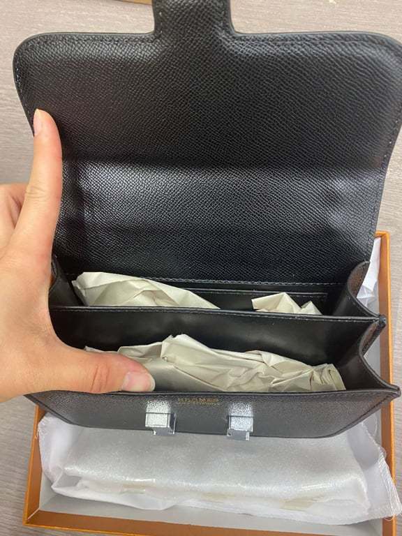 HM 18CM CONSTANCE EPSOM CK89 BLACK SILVER HARDWARE