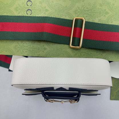 gg x Adidas Horsebit 1955 Mini Bag White For Women, Women&#8217;s Bags 8.1in/21cm gg 658574 U3ZDG 8727