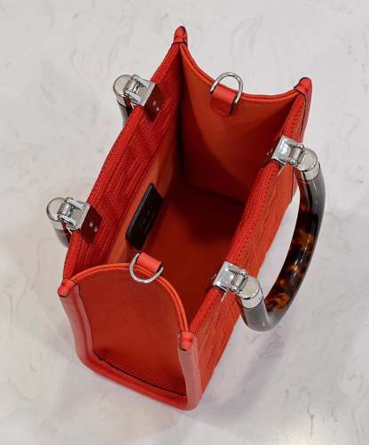 FI Mini Sunshine Shopper Red For Women, Women’s Handbags, Shoulder And CrossBody Bags 7.1in/18cm FF 8BS051